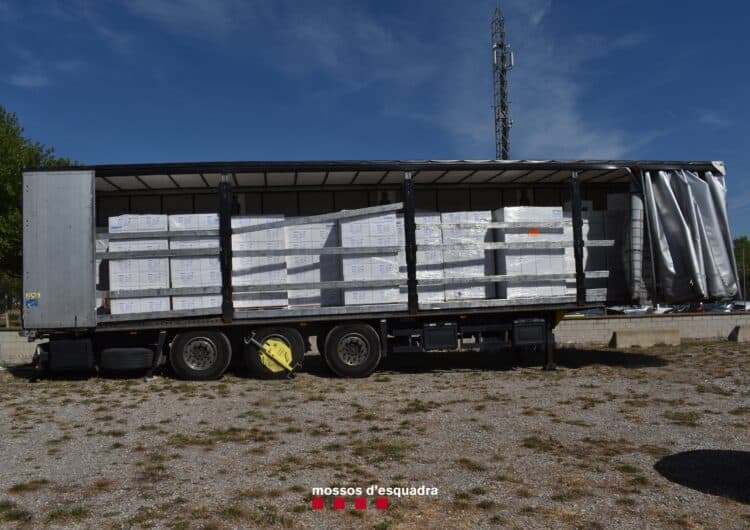Els Mossos d’Esquadra detenen cinc homes per intentar sostreure un carregament de 354 kg d’haixix l’any passat a l’Urgell